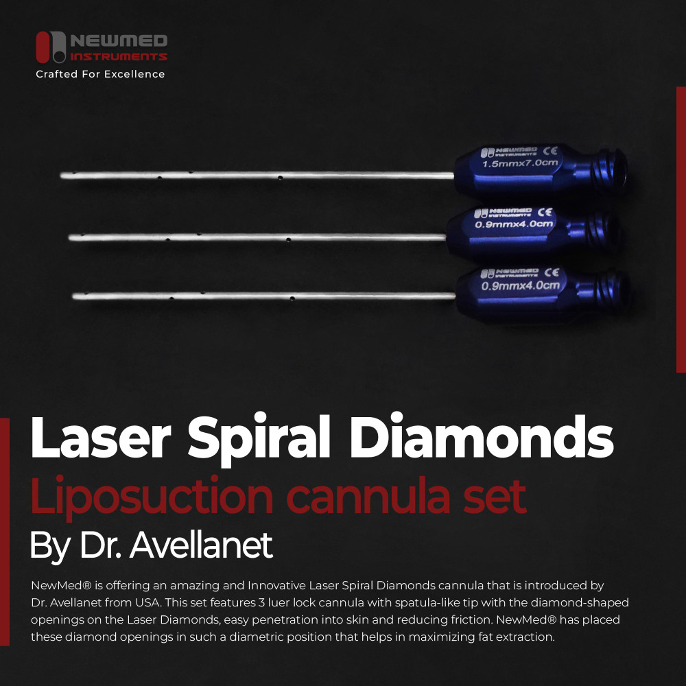 Laser Spiral Diamonds ◊ Conjunto de cânulas de lipoaspiração do Dr. Avellanet Laser Spiral Diamonds ◊ Conjunto de cânulas de lipoaspiração do Dr. Avellanet