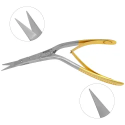 Tijeras nasales Caplan para tabique nasal, dentadas y anguladas (carburo de tungsteno)
