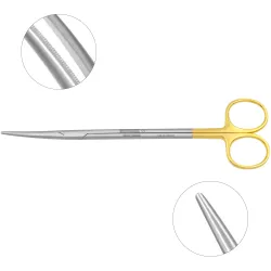 Feine Metzenbaum-Schere, gebogen, gezahnt (Wolframkarbid)