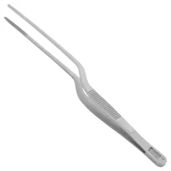 Lucae Bayonet Dressing Forceps - Delicate Serrated Jaw