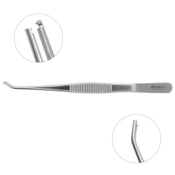 Microsurgical clamp applying forceps, flat handle, without lock Microsurgical clamp applying forceps, flat handle, without lock