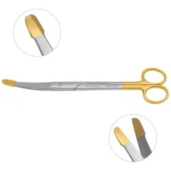Solz Gold Tip Scissors - Curved Slight Bevel on Shank - Supercut Tungsten Carbide
