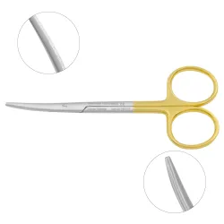 Strabismus Scissors - Serrated Tungsten Carbide, Blunt Tips 