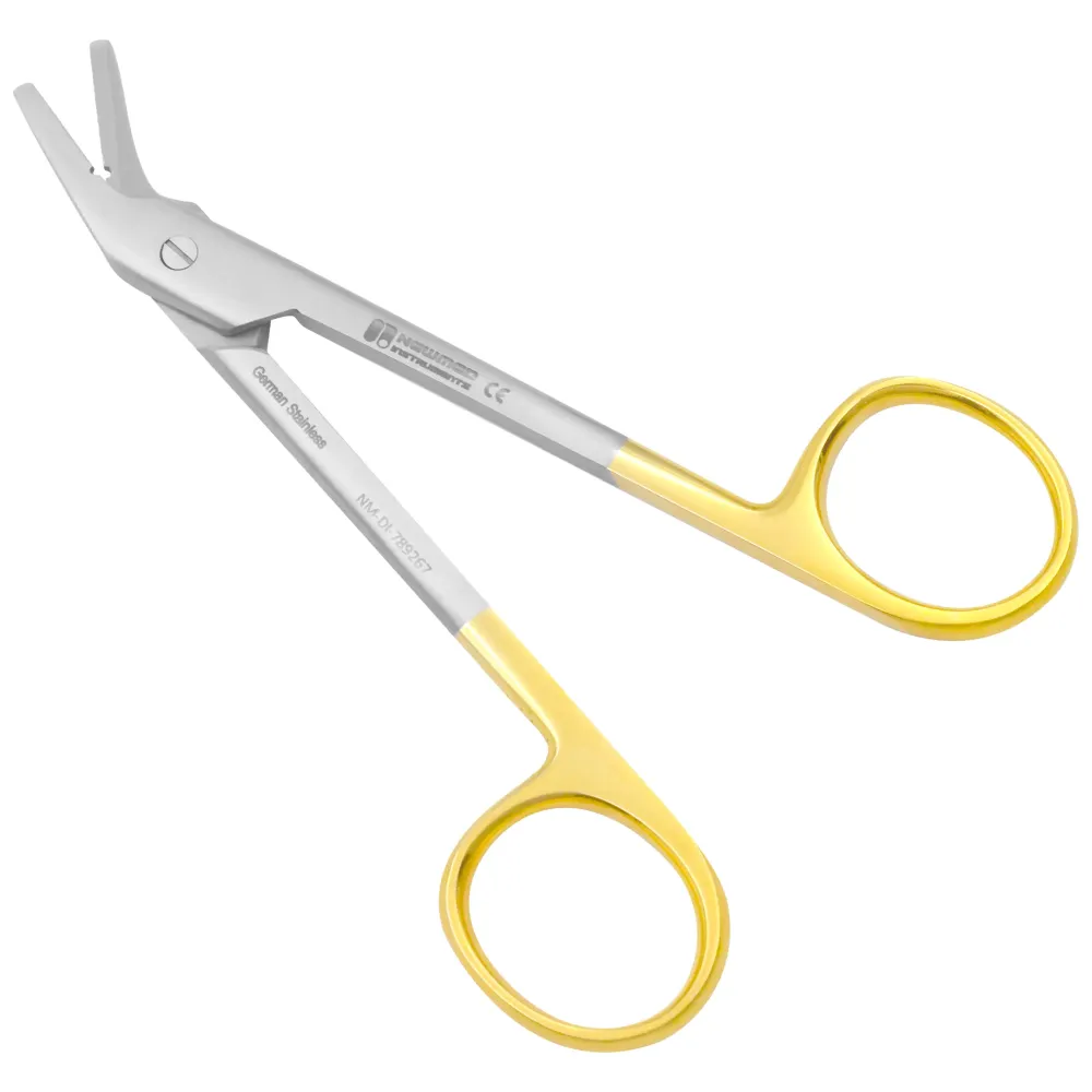 Suture-Wire Scissors - Angled, Serrated (Tungsten Carbide)