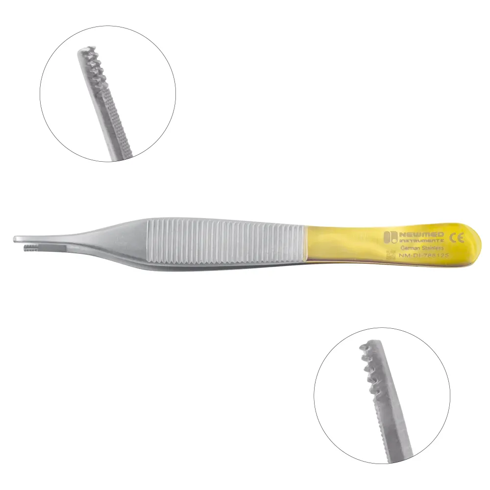 Pinzas de tejido Adson-Brown: dientes dentados de carburo de tungsteno de 7 x 7 Pinzas de tejido Adson-Brown: dientes dentados de carburo de tungsteno de 7 x 7