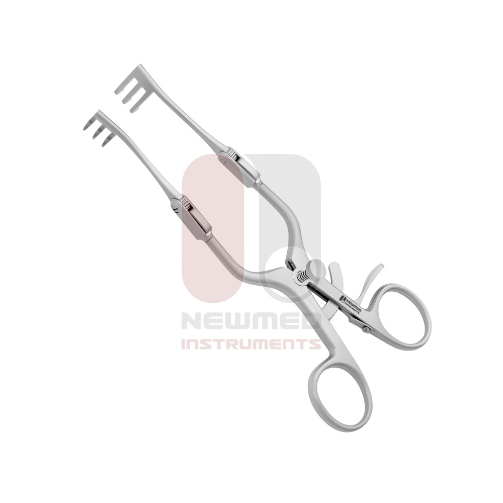 Fisch Retractor with Joint 3:3 Prongs Semi Sharp 17 cm Detachable 