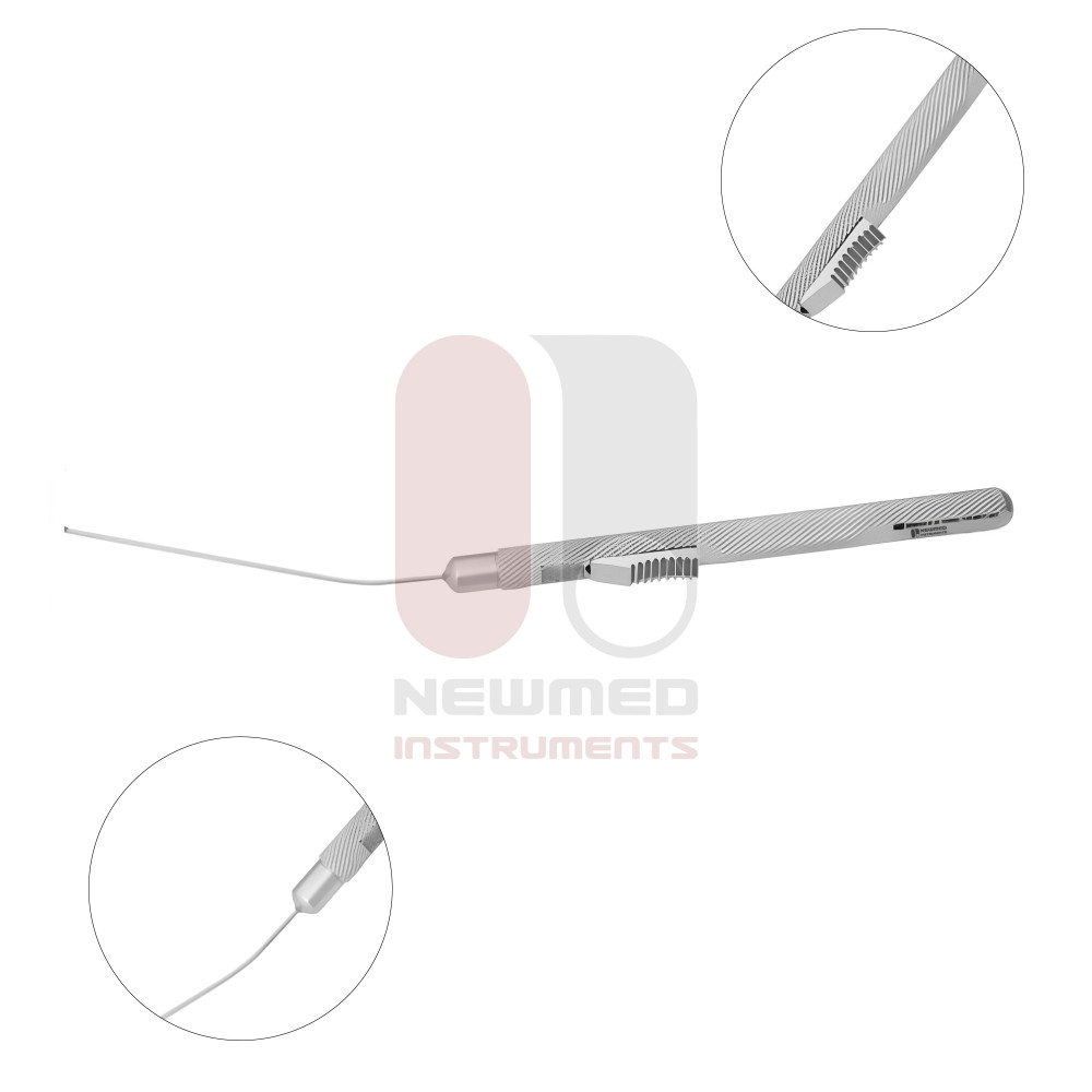 Vareta de medição para próteses de estribo e ouvido médio com comando de botão deslizante Vareta de medição para próteses de estribo e ouvido médio com comando de botão deslizante