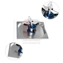 Support pour os temporal Würzburg, bol en acier inoxydable, cadre en plastique Support pour os temporal Würzburg, bol en acier inoxydable, cadre en plastique