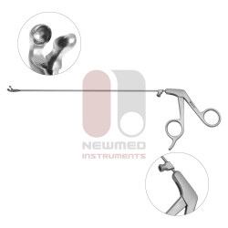 Jako-Kleinsasser Mikrolaryngeal-Cup-Zange – Nach oben gebogen mit Luer-Lock-Absaugung