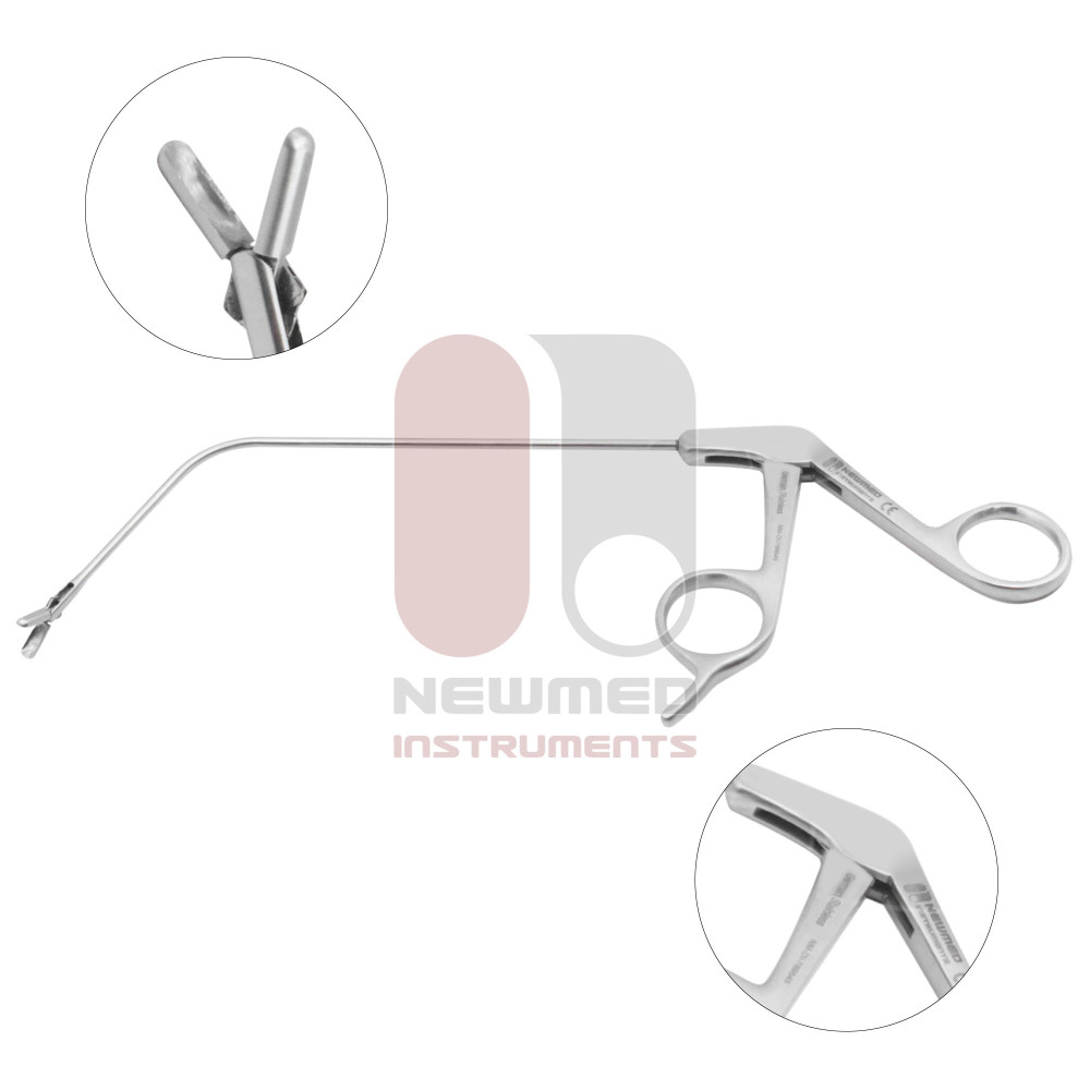 Laryngeal Forceps, Tubular Model curved oval cups 