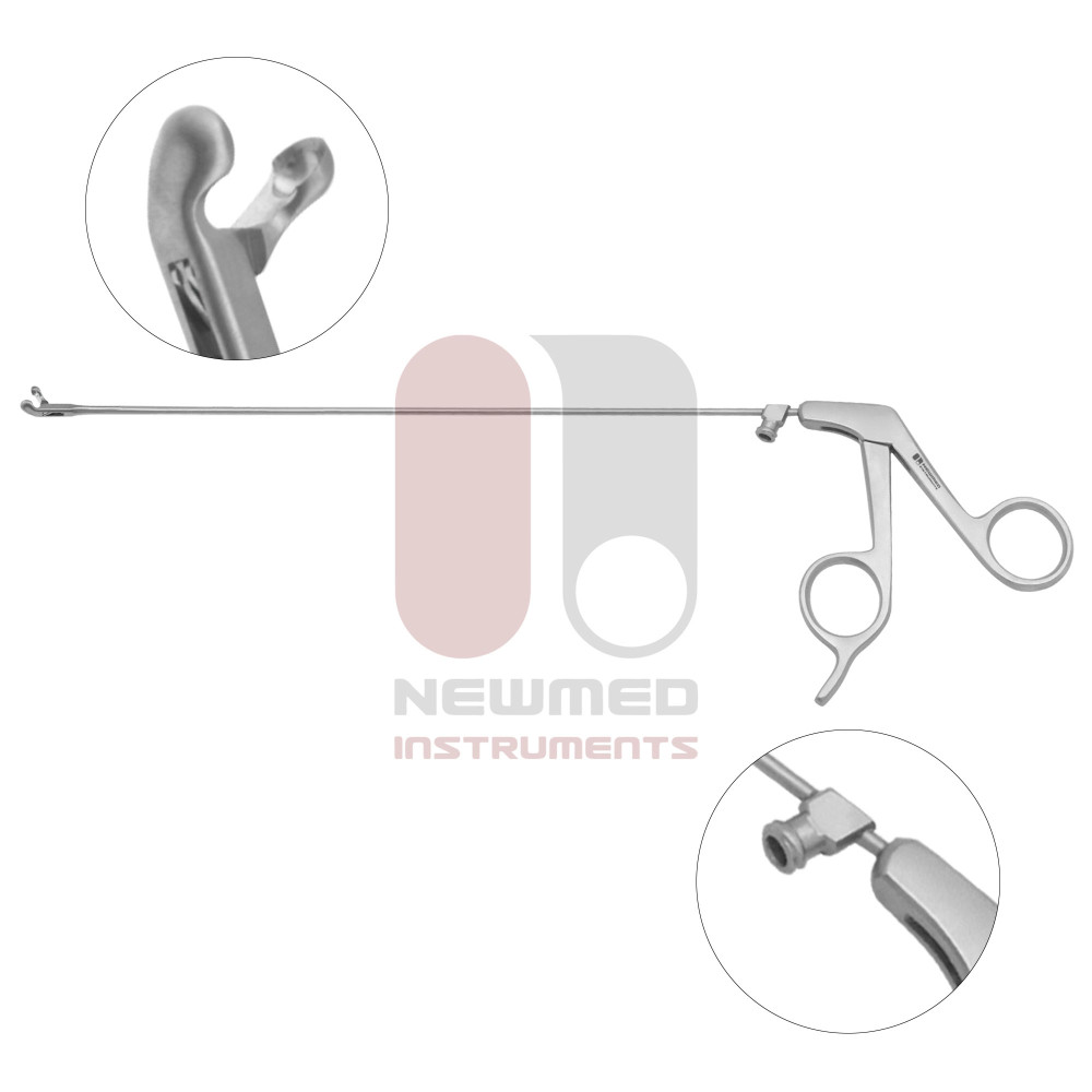 Microlaryngeal Cup Forceps – Curved left with Luer Lock Suction Microlaryngeal Cup Forceps – Curved left with Luer Lock Suction