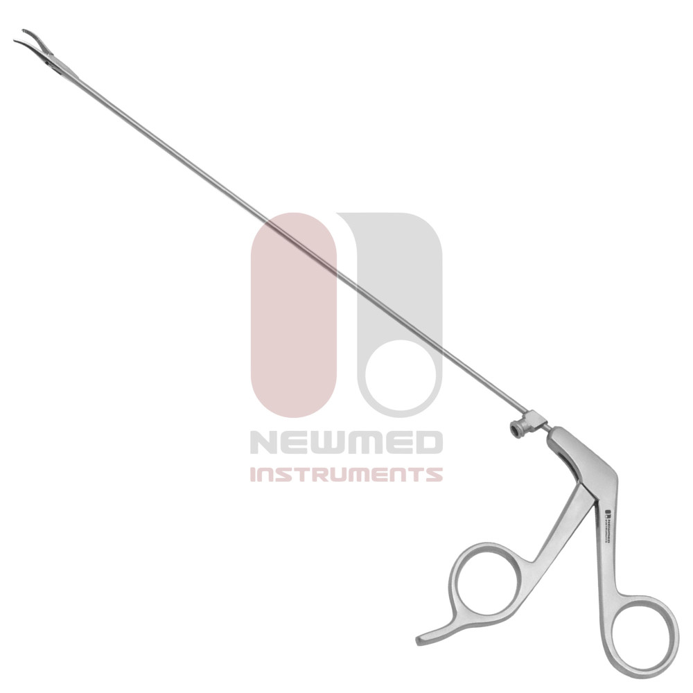 Microlaryngeal Grasping Forceps Alligator Jaw – Right Curved with Luer lock suction Microlaryngeal Grasping Forceps Alligator Jaw – Right Curved with Luer lock suction