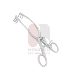 Schuknecht Fisch Retractor Angled 3:3 Prongs Semi Sharp 