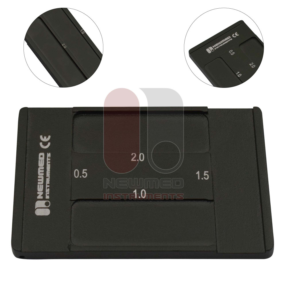 Bloc de coupe pour cartilage avec mesures Bloc de coupe pour cartilage avec mesures