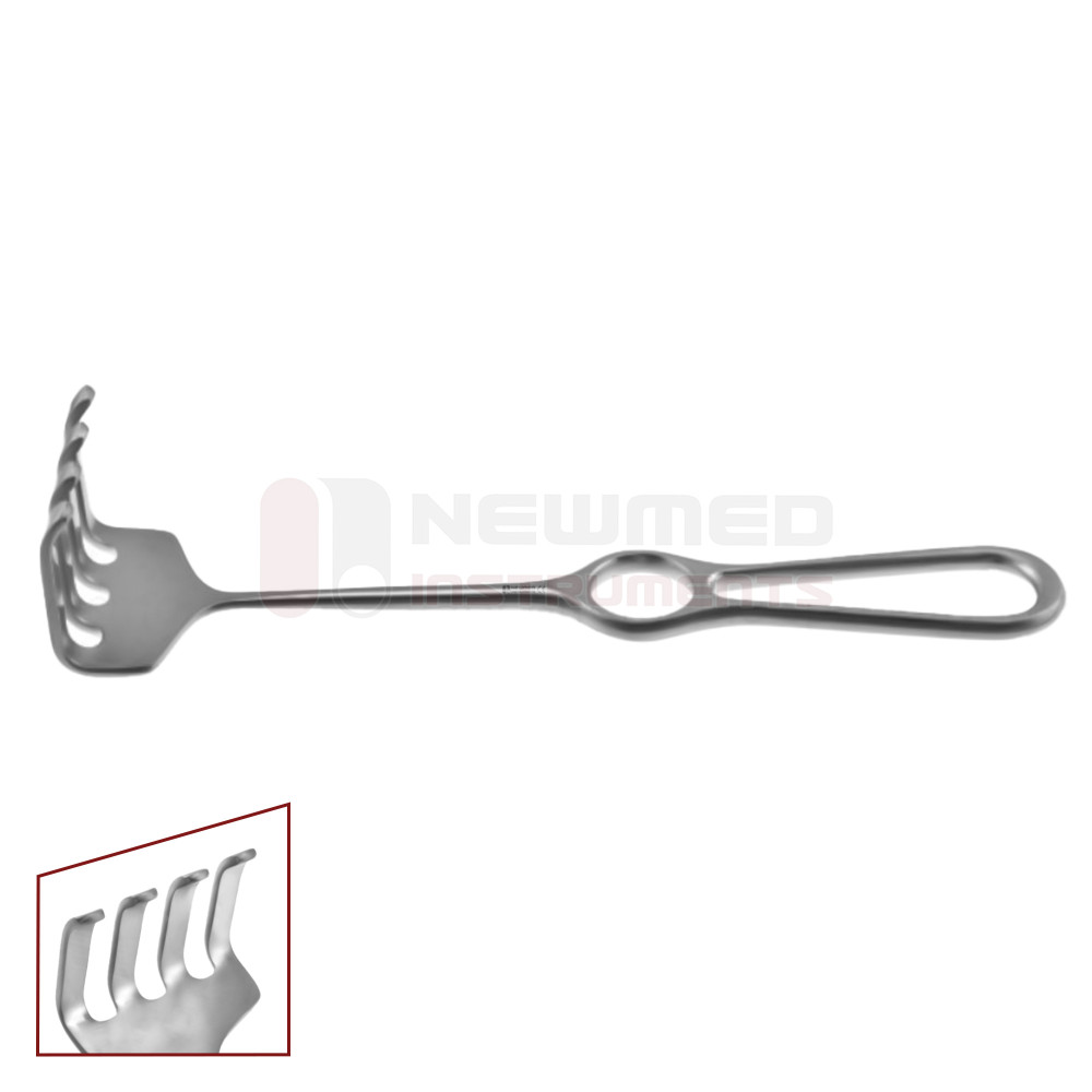 Ollier Israel 4 Prong Blunt Rake Retractor Ollier Israel 4 Prong Blunt Rake Retractor