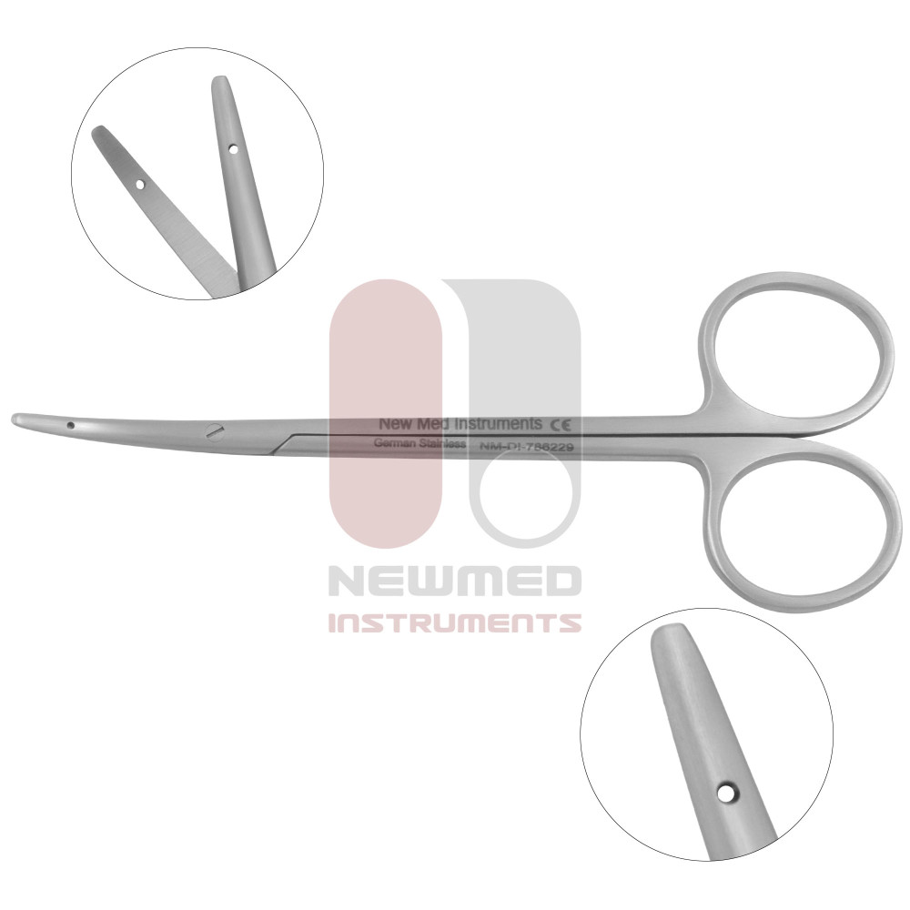 Kleinere Nahtschere mit Nahtloch in den Klingen, gebogen Kleinere Nahtschere mit Nahtloch in den Klingen, gebogen