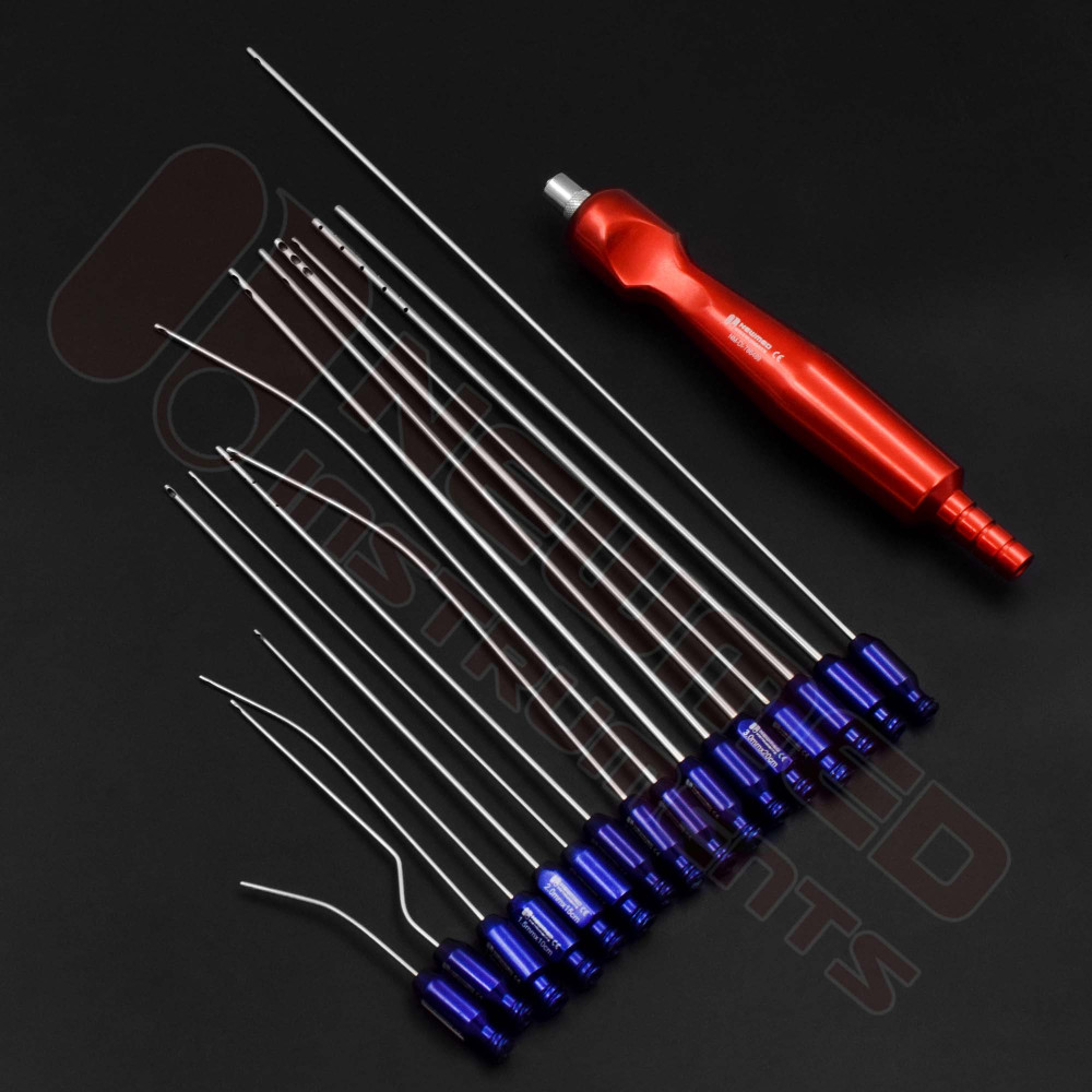Fat Transfer Luer Lock Liposuction Cannula Set For Face - Breast - Buttocks