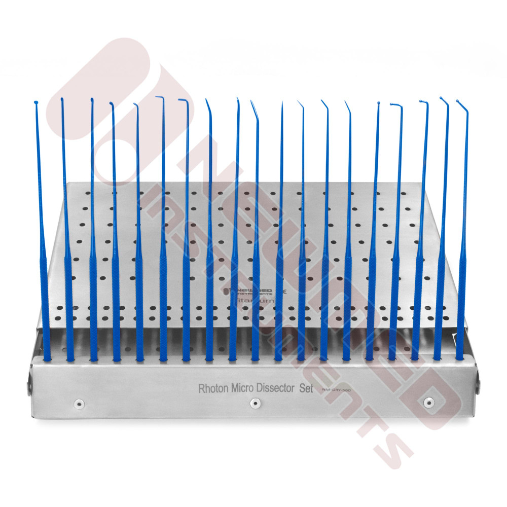 RHOTON MICRO DISSECTOR SET of 19 Pcs TITANIUM With Sterilizing Case
