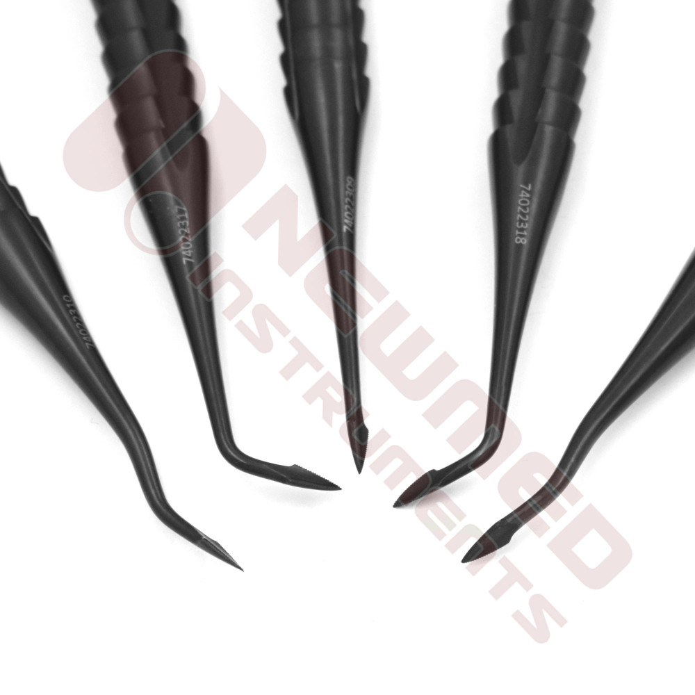 Set of 5 Aetranox Spade Dental Proximators® and 2 Extraction Forceps with Cassette Set of 5 Aetranox Spade Dental Proximators® and 2 Extraction Forceps with Cassette