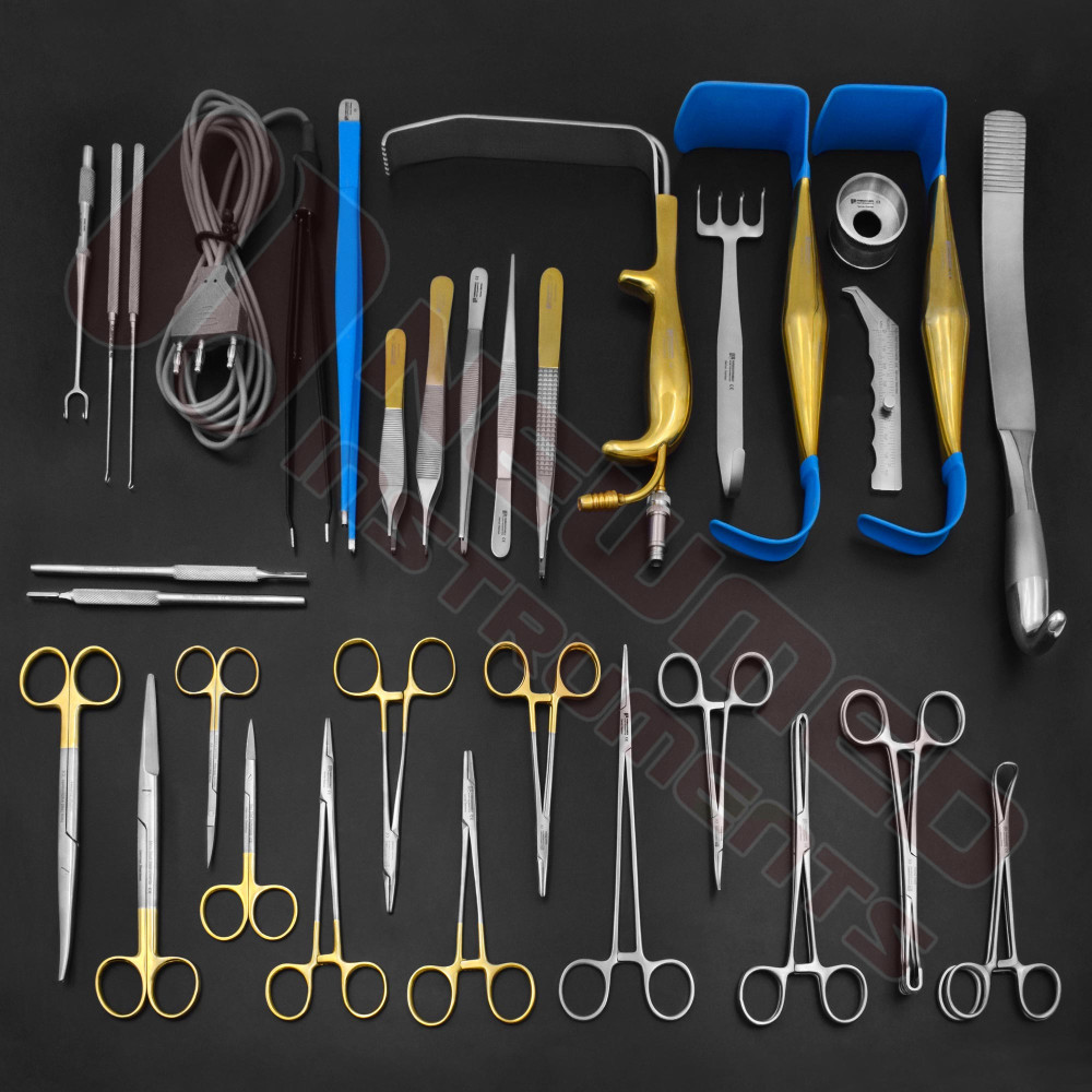 Tebbetts Breast Surgery Instruments Set of 38Pcs, Breast Augmentation Set