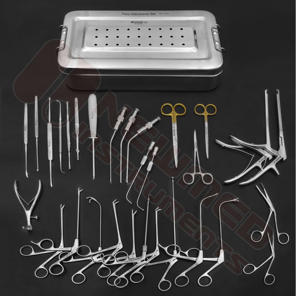 Fess Instruments Set, Complete Set of Endoscopic Sinus Surgery Instruments