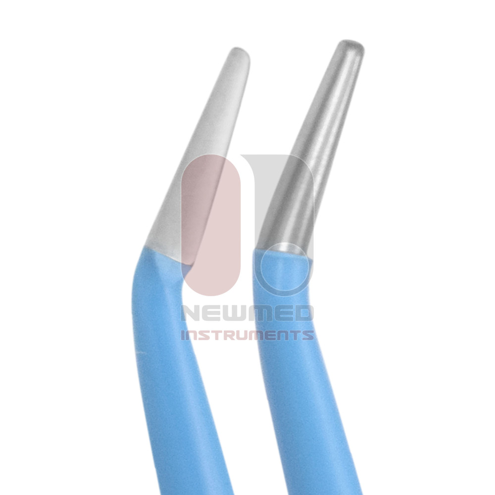 Bipolar forceps, bayonet-shaped, angled up tip