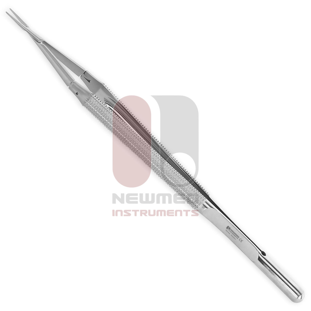 Double-Action Micro Needle Holder - Round Handle W/ Diamond Surface Double-Action Micro Needle Holder - Round Handle W/ Diamond Surface