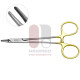 Porta-agulhas Ryder - Carboneto de tungsténio serrilhado, mandíbula delicada de 1 mm Porta-agulhas Ryder - Carboneto de tungsténio serrilhado, mandíbula delicada de 1 mm