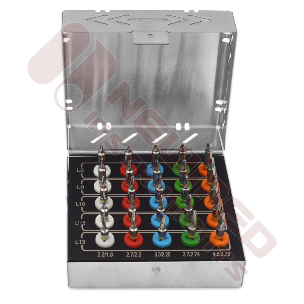 Dental Implant Conical Drill Kit 25Pcs with Stoppers Dental Implant Conical Drill Kit 25Pcs with Stoppers