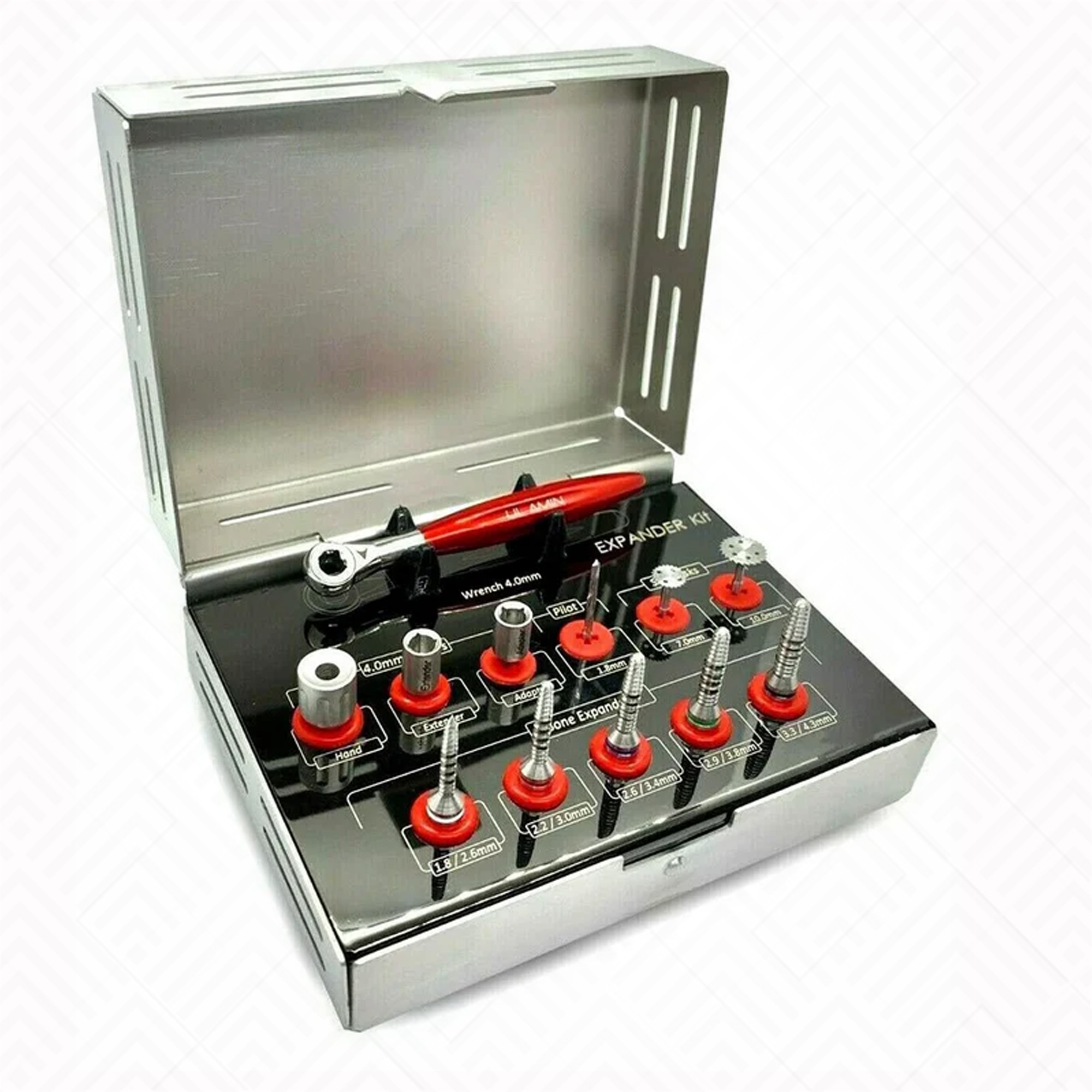 5-Piece Dental Sinus Lift Implant Kit – Euro Medics – Stainless Steel Instruments With Sterilization Cassette