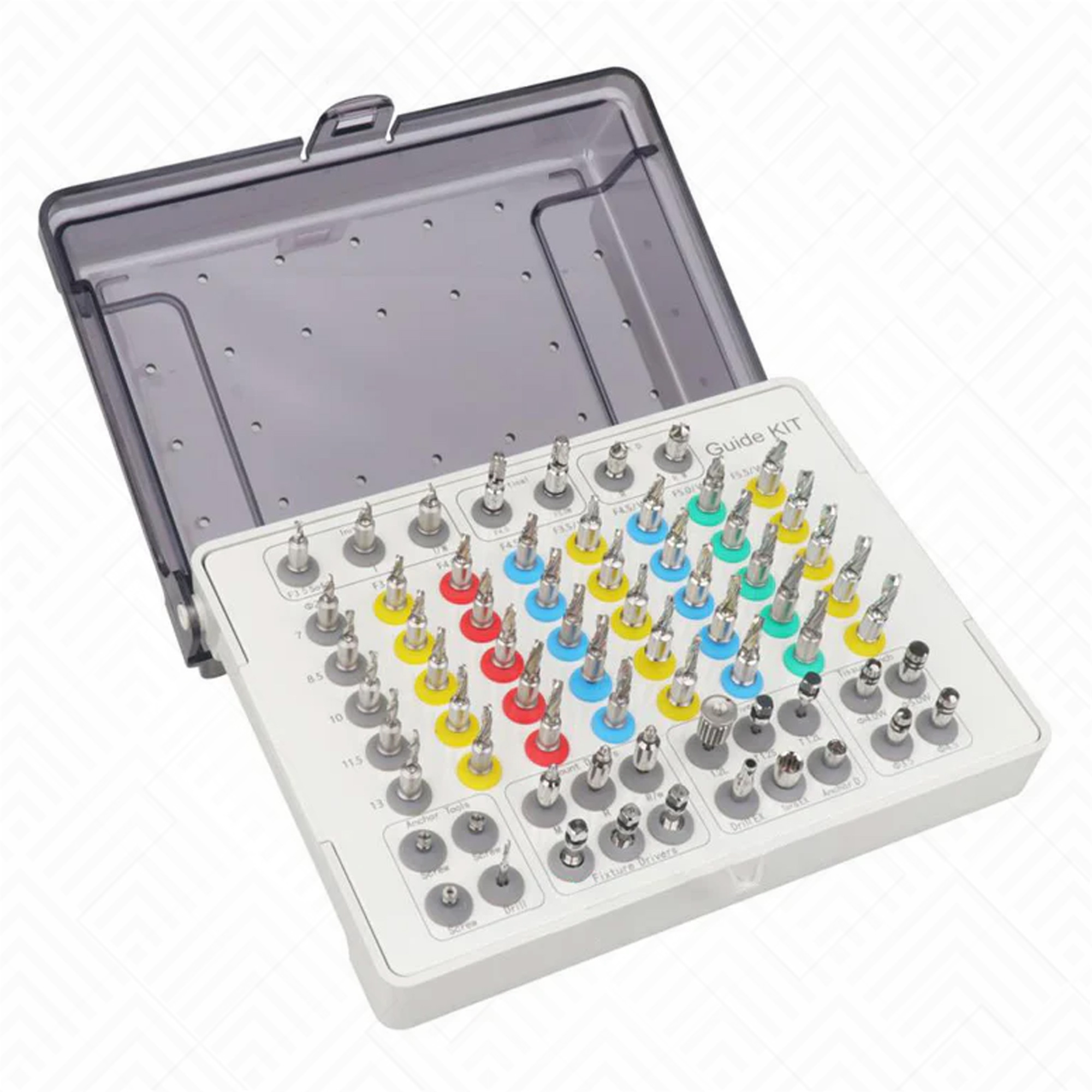 Implant Drills 42 Pcs Conical Surgical Set With Torque Wrench Ratchet Driver Tool