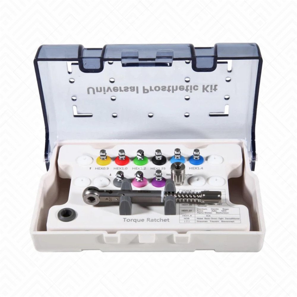 Universal Dental Implant Restoration Kit With Torque Wrench Screw And Ratchet Driver