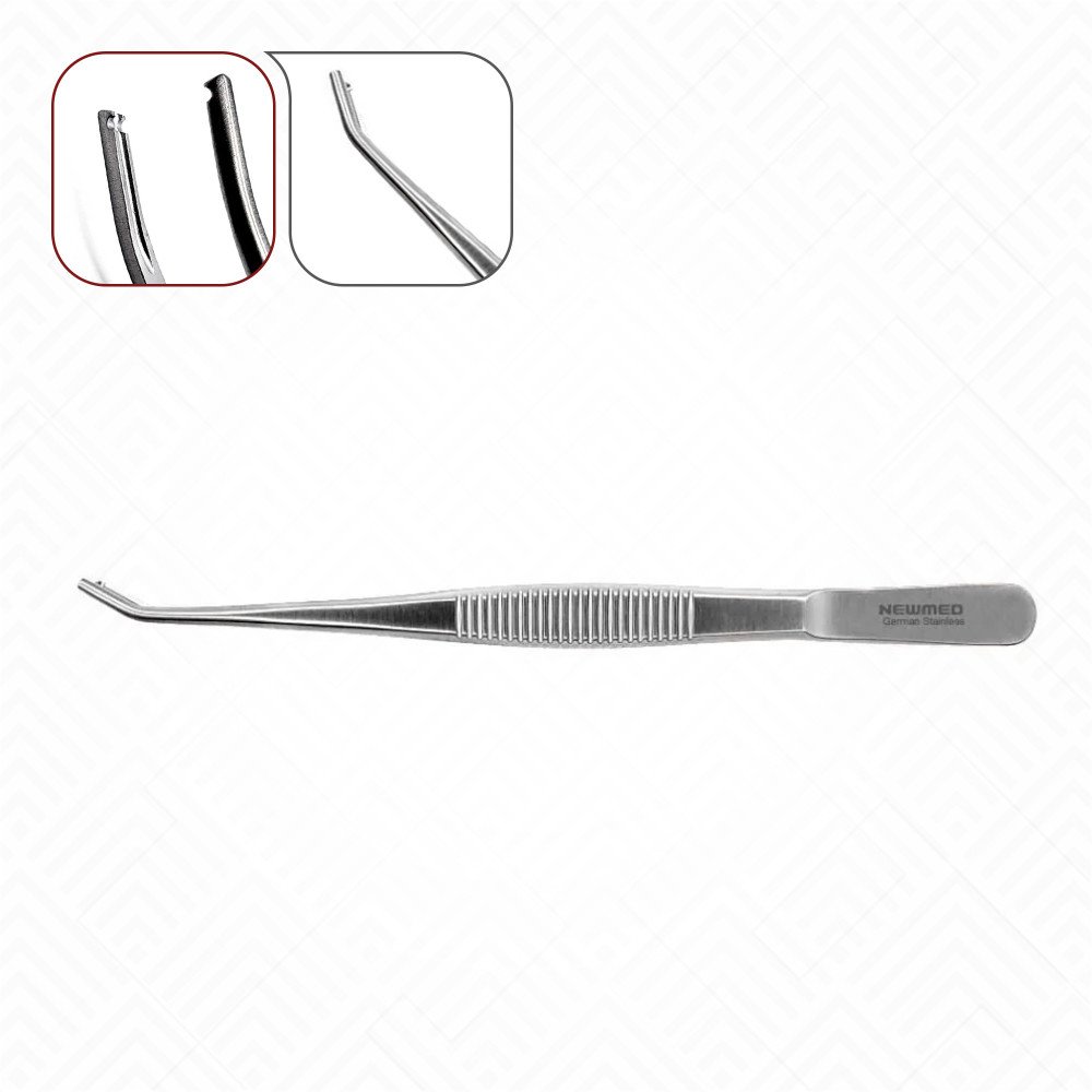 Microsurgical clamp applying forceps, flat handle, without lock