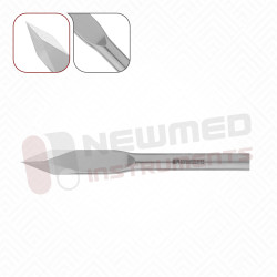 Lâmina de Seta de Miringotomia Micro Edge Reutilizável, lâmina dupla com haste redonda maleável Lâmina de Seta de Miringotomia Micro Edge Reutilizável, lâmina dupla com haste redonda maleável