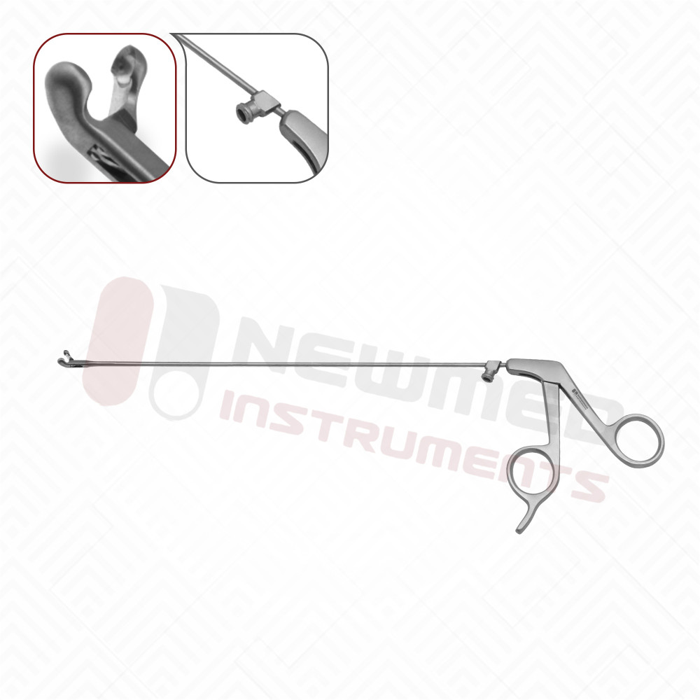 Microlaryngeal Cup Forceps – Curved left with Luer Lock Suction Microlaryngeal Cup Forceps – Curved left with Luer Lock Suction