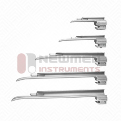 Conjunto de 5 lâminas para laringoscópio de fibra ótica Miller da Perfil Americano Conjunto de 5 lâminas para laringoscópio de fibra ótica Miller da Perfil Americano
