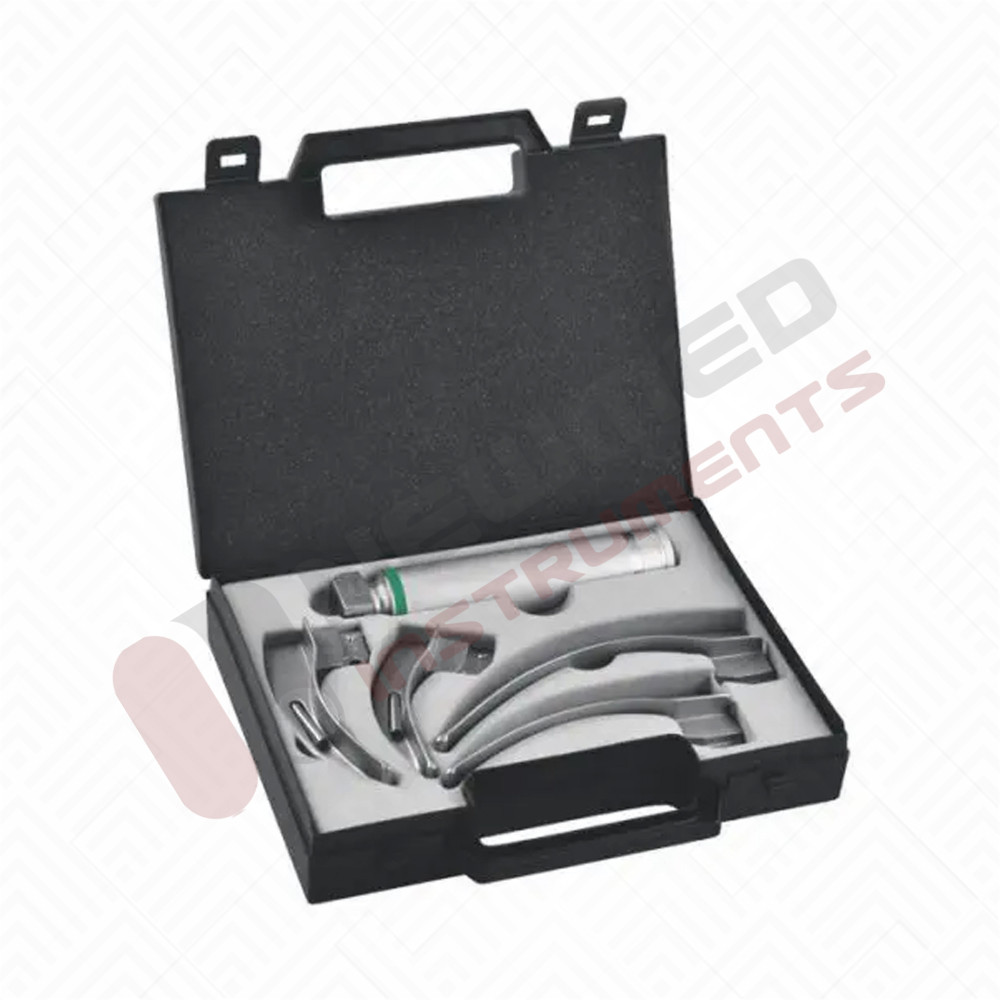 Macintosh Fiber Optic Laryngoscope Set of 4 Blades