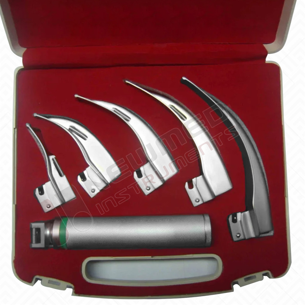 Macintosh Fiber Optic Laryngoscope Set of 5 Blades