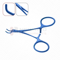 Micro abrazadera angulada larga DeBakey, mandíbulas atraumáticas, titanio Micro abrazadera angulada larga DeBakey, mandíbulas atraumáticas, titanio