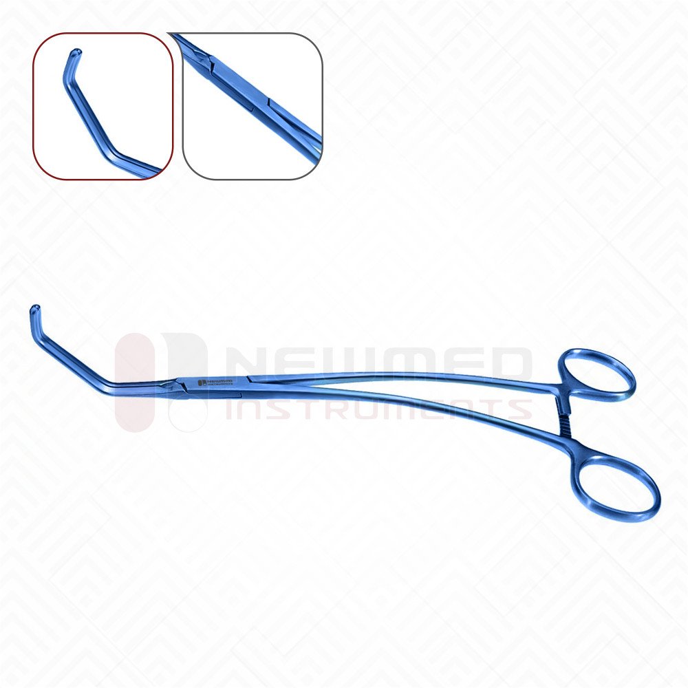 Satinsky Clamp Angled DeBakey Atraumatic jaws, Curved Shanks, Titanium