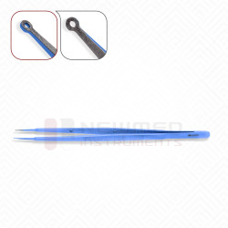 Pinzas de punta de anillo de titanio Gerald con mango plano Pinzas de punta de anillo de titanio Gerald con mango plano