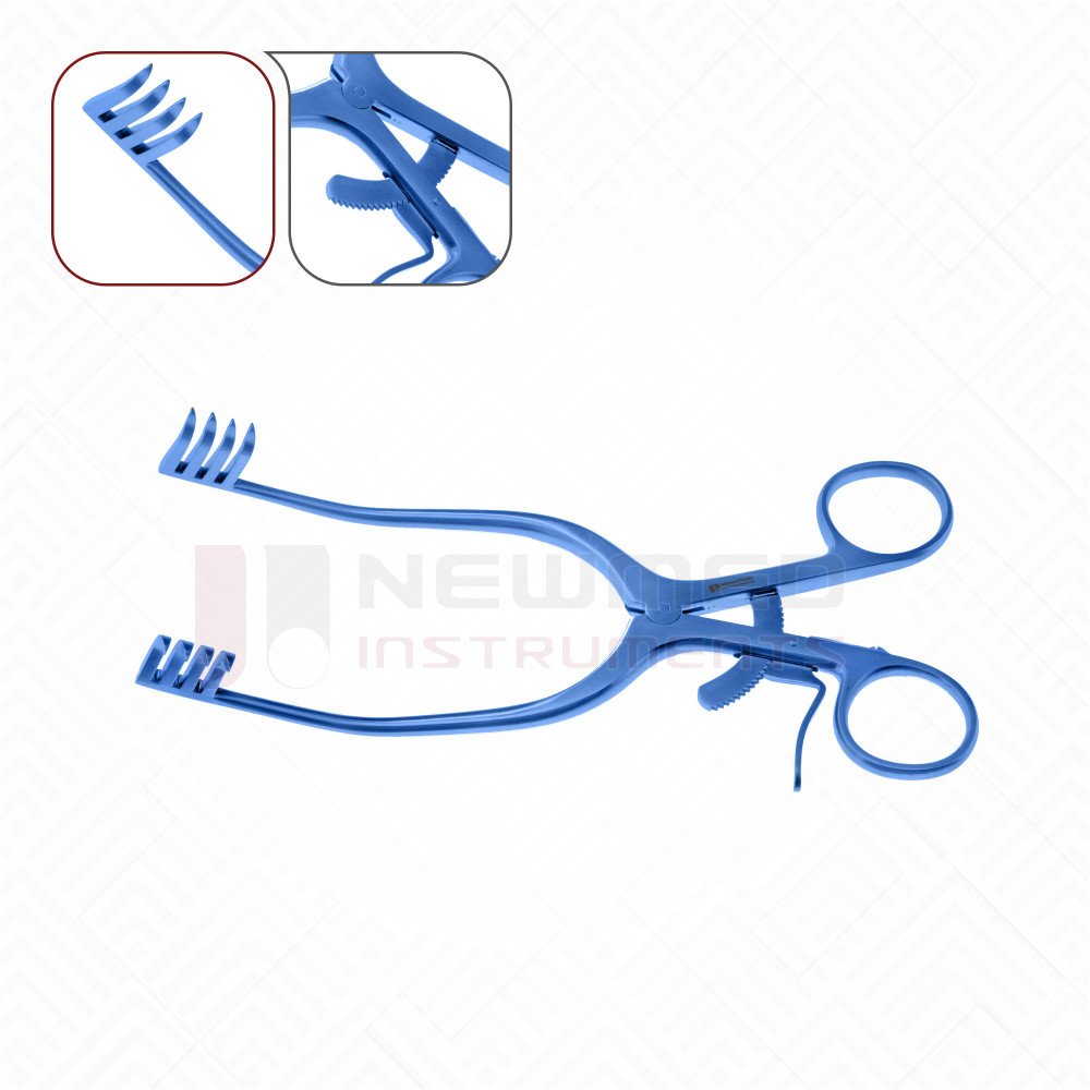 Adson Cerebellum Retractor angled, sharp, Titanium