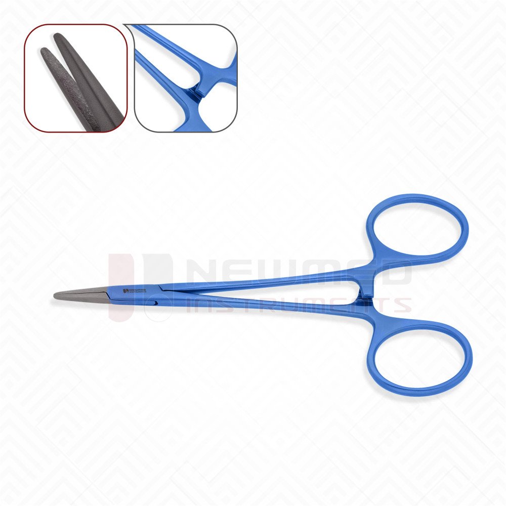 Derf Needle Holder Straight TC coated jaws, Titanium