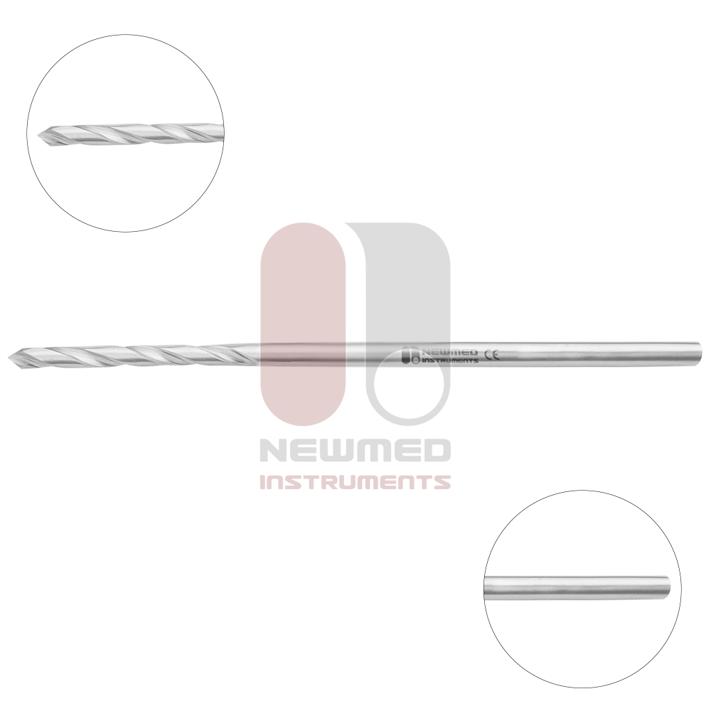 Broca helicoidal de vástago recto, 4 flautas, extremo redondo