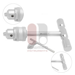 Mandril de pasador Steinmann de 4'', totalmente canulado, incluye llave de mandril.