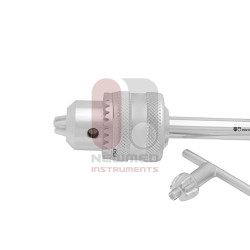 Mandril de pasador Steinmann de 4'', totalmente canulado, incluye llave de mandril.