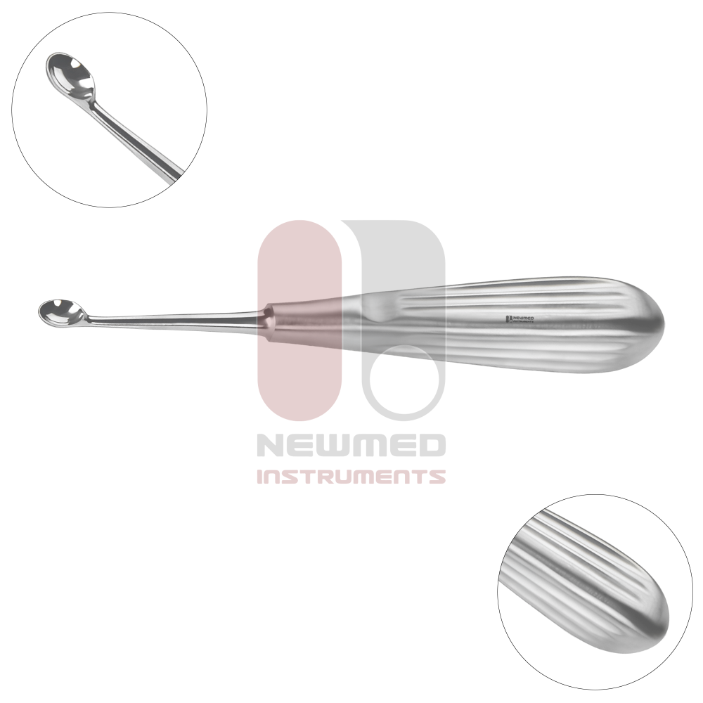 Spratt Brun Bone Curette, Oval Cup, Stainless Steel Spratt Brun Bone Curette, Oval Cup, Stainless Steel