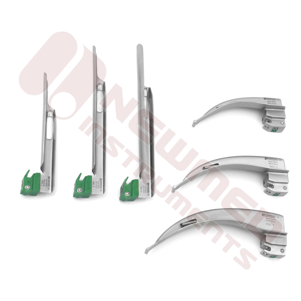Macintosh / Miller Fiber Optic Disposable Laryngoscope Set with Rechargeable Battery