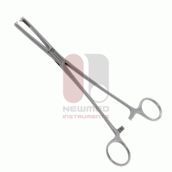 Pinza de tenáculo Jacobs de 2 x 2 dientes, acero inoxidable, 21 cm