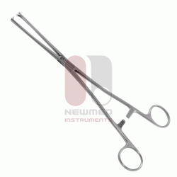Pinzas de tenáculo de museo, 2 x 2 dientes, 24 cm, acero inoxidable